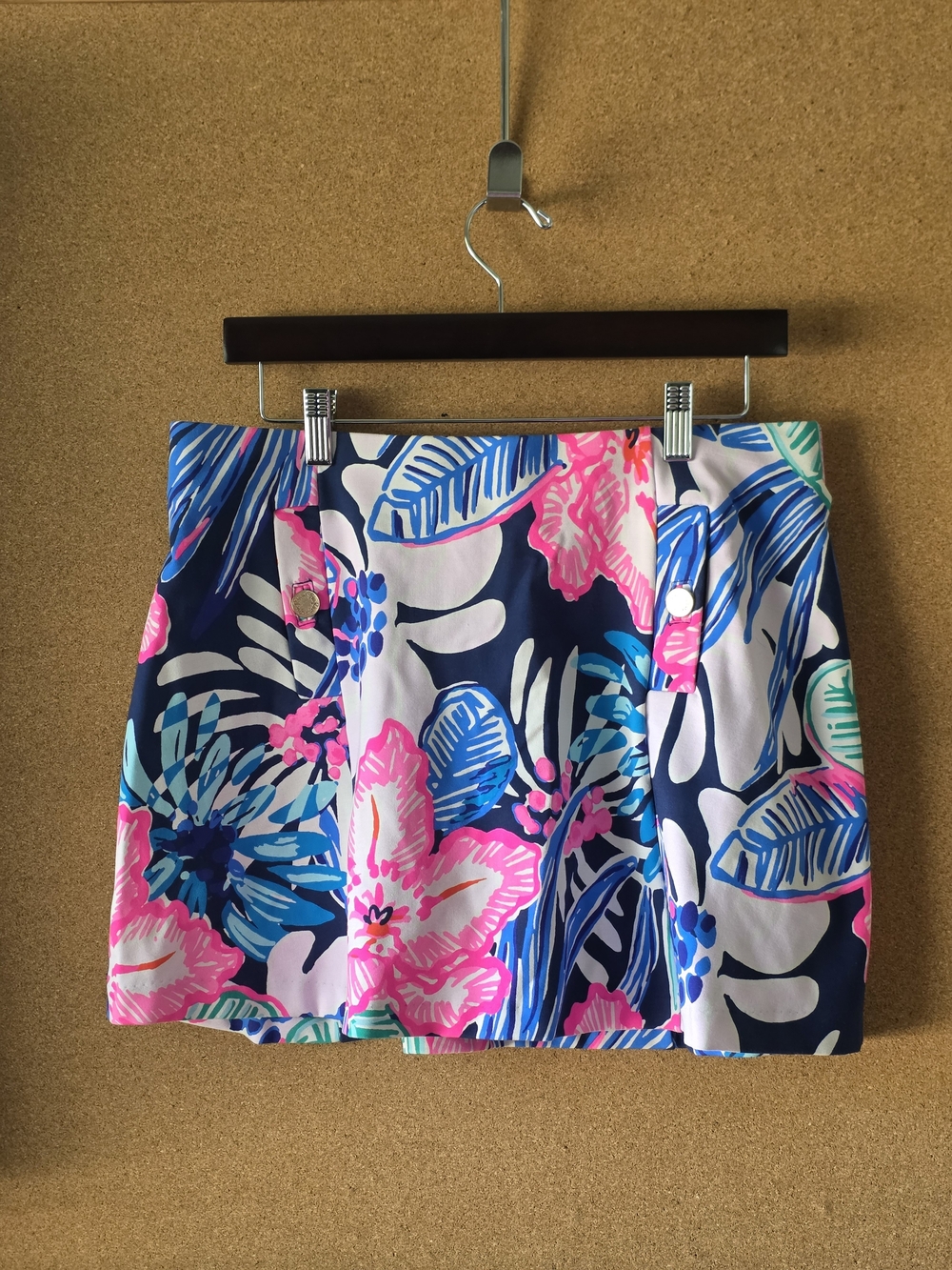 Lilly Pulitzer Tropical Floral Skort L Built‑In Shorts Vibrant Summer Print